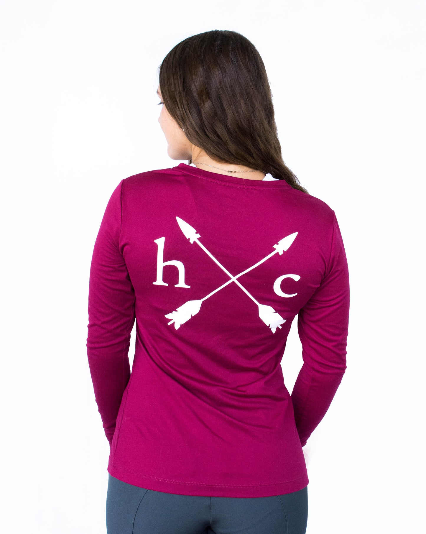 Women's Long Sleeve Essential Pocket Tee - Bordeaux