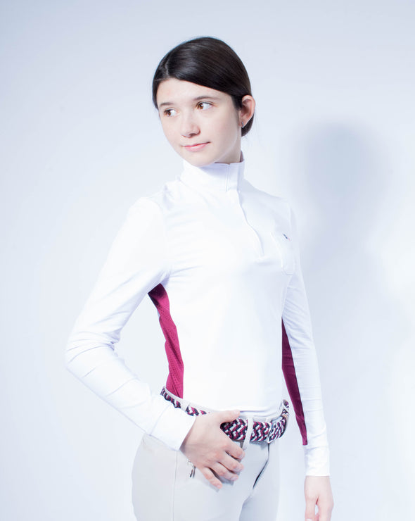 Women's Sterling Show Shirt - White/Bordeaux